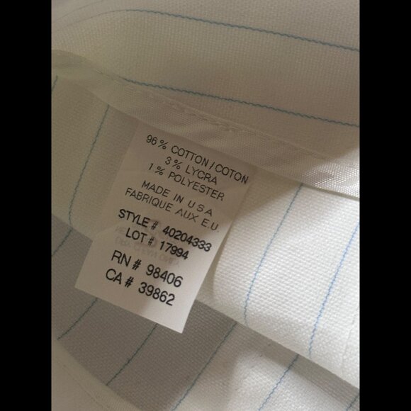 New Theory Skirt 4 / S Womens White Pin Striped Mini French Blue Leg Slit - Picture 7 of 7